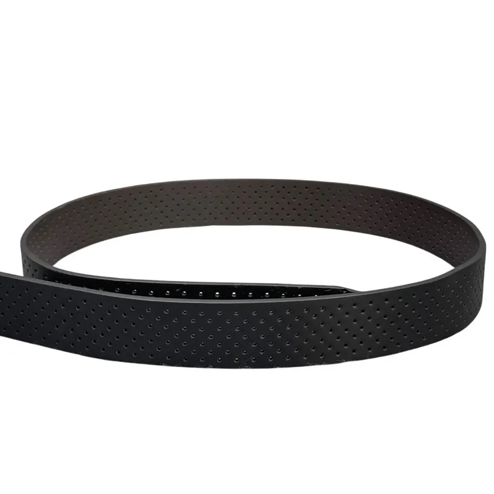 Nike Black Perforated Reversible Ultralight Brushed Nickel Buckle Golf Belt L